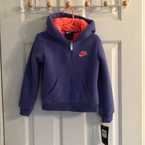 Nike fleece lined zip up hoodie NWT